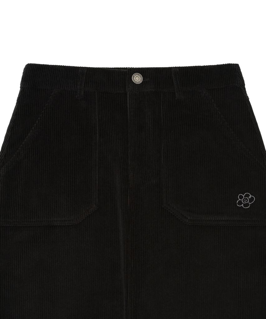 Wacky Willy [25Fw] Women'S Corduroy Long Skirt Black