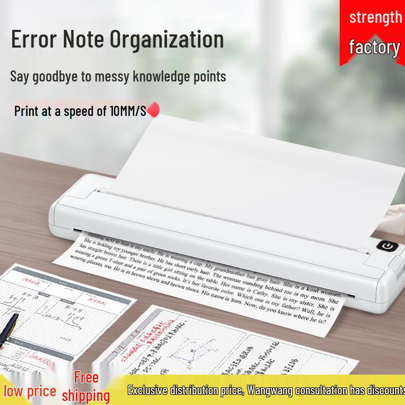 A4 Portable Inkless Thermal Printer for Home and Test Papers