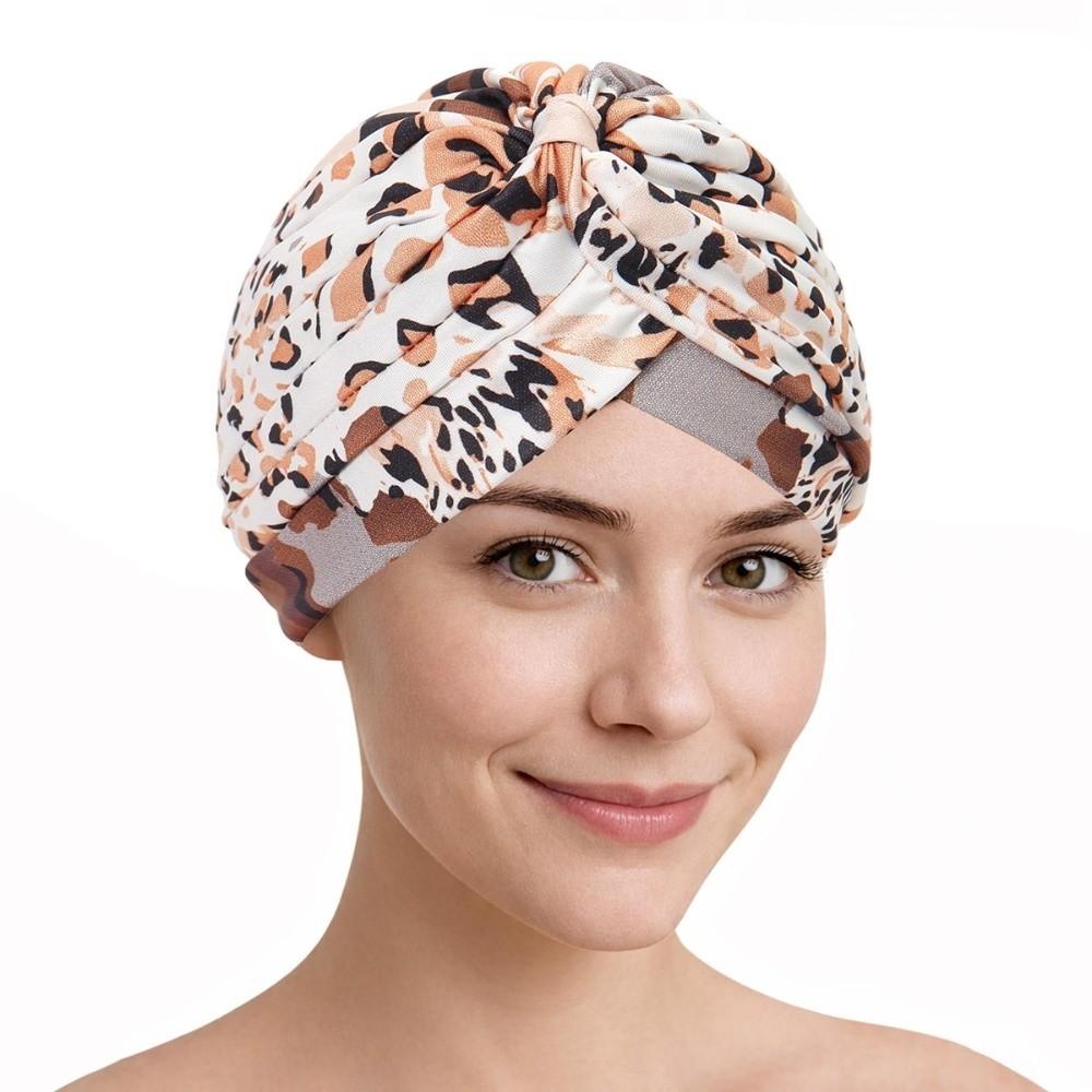 Pleated Hijab Caps Knotted Style Floral Head Wrap New Head Wrap Cap Women Headwear