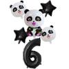 Xiaohongshu Panda Balloon Cute Panda 1-10 Birthday Party Decoration Arrangement Aluminum Film Balloon