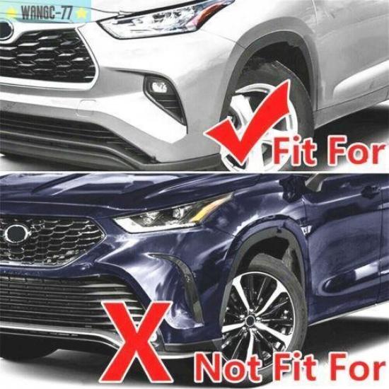 For Toyota Highlander -22 Black Bright Front Bumper Fog Light Cover Trim New