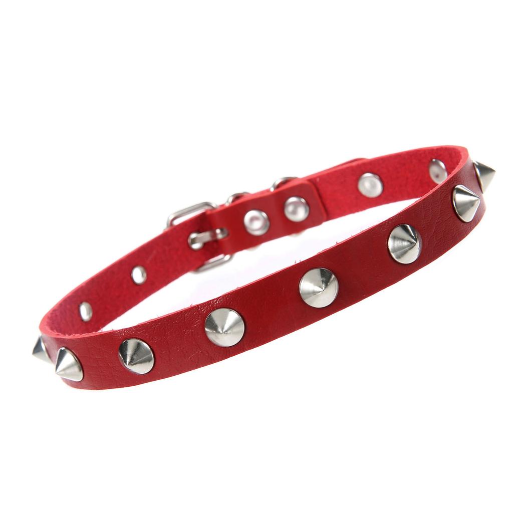 DIEZI Punk PU Leather Clavicle Necklace For Women Vintage Harajuku Gothic Pointed Rivet Choker Torques Necklace Men Jewelry