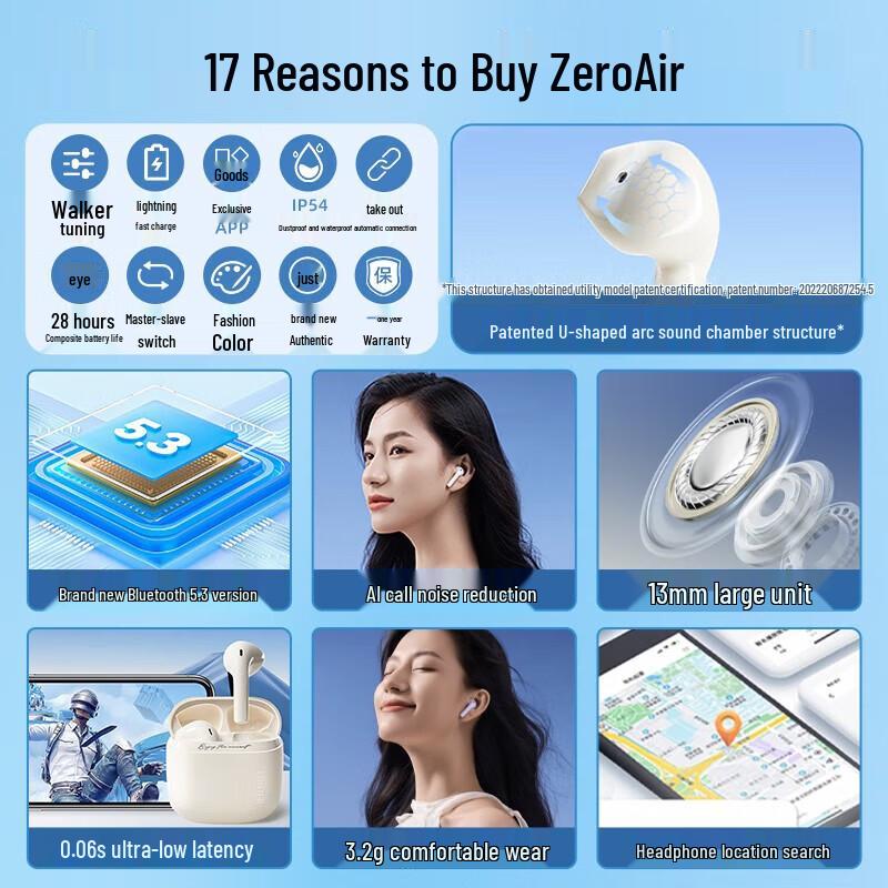 EDIFIER Zero Air True Wireless Bluetooth Earbuds