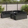 VidaXL Garden Lounge Set 11 Pcs with Cushions Black Braided Resin 3326386
