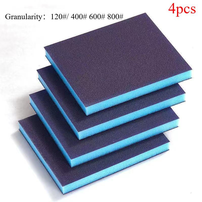 6PCS Sanding Sponge Set 60-320 Grit Washable Reusable Wet Dry Blocks for Wood Metal Glass Furniture Polishing