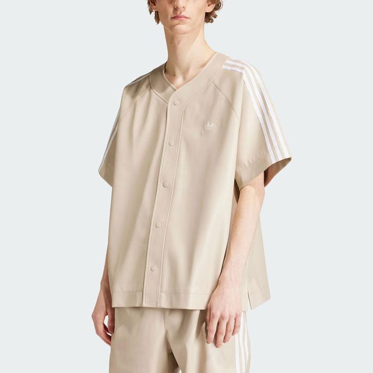 Adidas Originals Adicolor Faux Leather Shirt Men Tops Light-Brown IZ4051