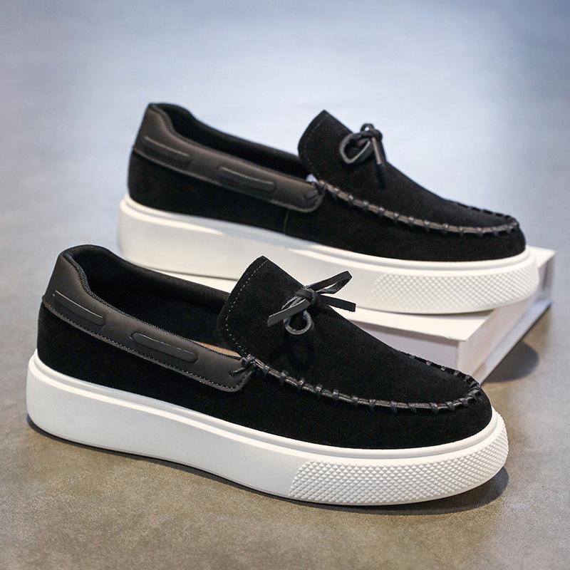 Men's shoes autumn street shooting high-end comfortable thick-soled driving high-mouth lace-up casual shoes