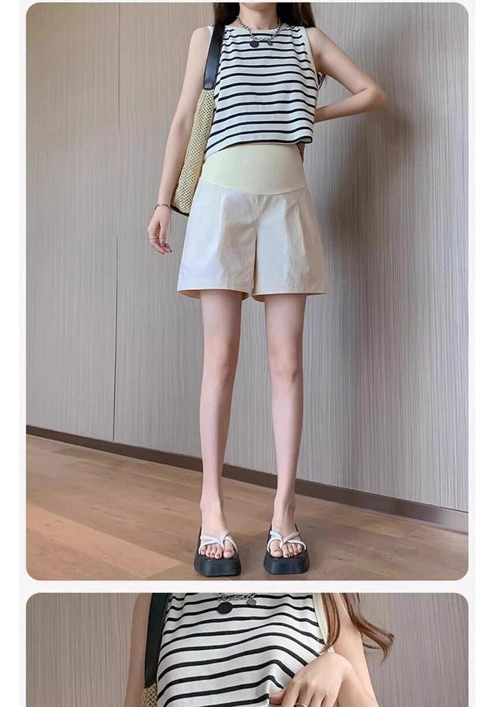 2026 Summer Maternity Wide-Leg Shorts - Lightweight Casual Wear for Petite Women