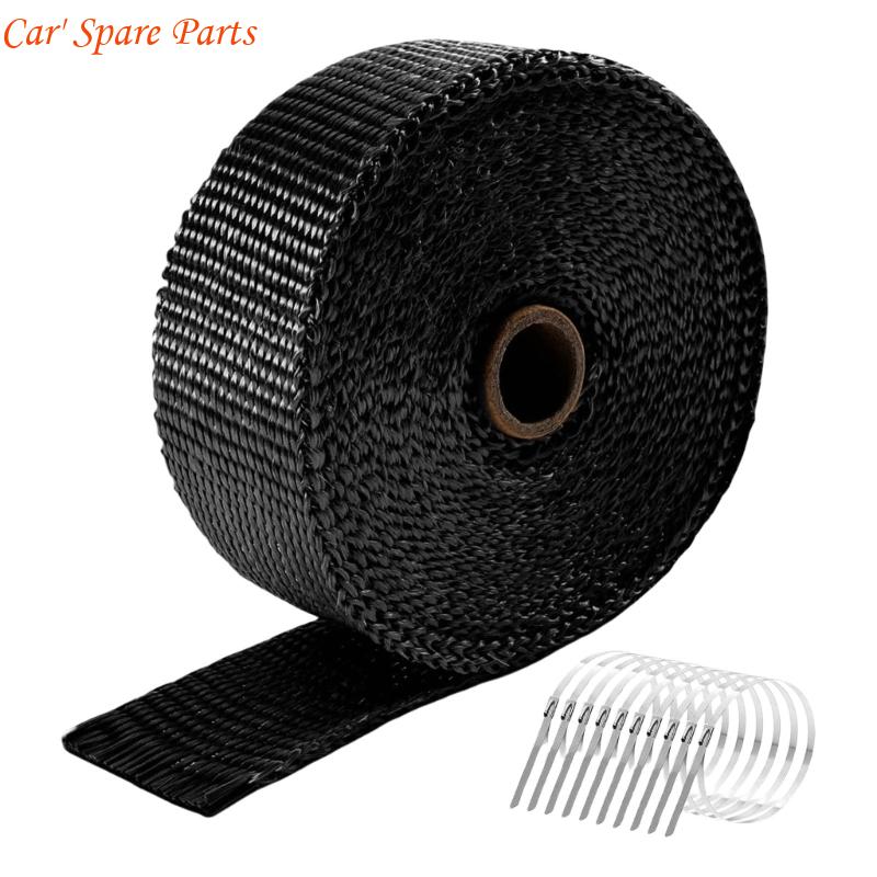 Y4UA Motorcycle Fiberglass Heat Tape Exhaust Pipe Insulation Thermal Heat Wrap Cotton Heat Insulation