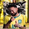 1pc Neymar17 Theme Blanket - Digital Print, Polyester, Cozy for All Seasons, Perfect for Outdoor, and Travel