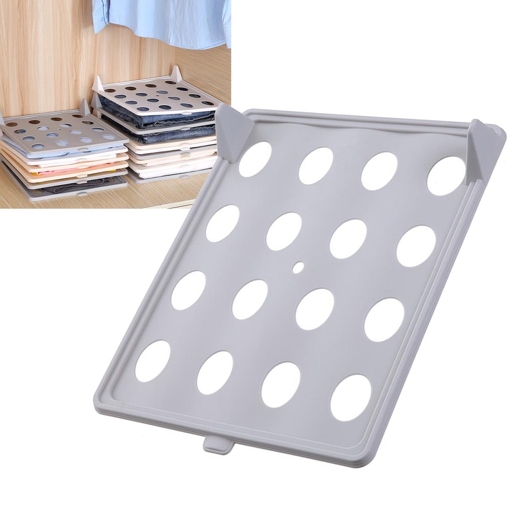 Clothes Organizer Tray Innovative Household T Shirt Clothing Folding Storage Shelf Rack Grey