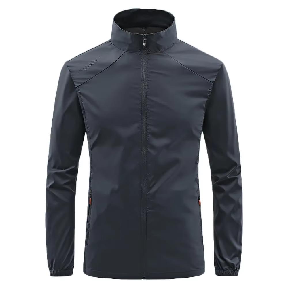 

Летняя новая мужская солнцезащитная куртка из кожи, легкая, дышащая, стоячая, из ледяного шелка, солнцезащитная куртка для кемпинга на открытом воздухе XXXXL темно-серого