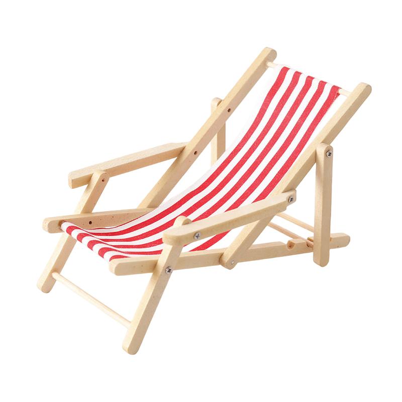 

1:12 кукольных мини-складных пляжных стульев, модель шезлонга, кукольная мебель, украшения, микросцены, строительные реквизиты красный