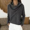 Maglione casual in maglia europeo e americano: Maglione da donna a tinta unita con scollo rotondo Autunno/Inverno
