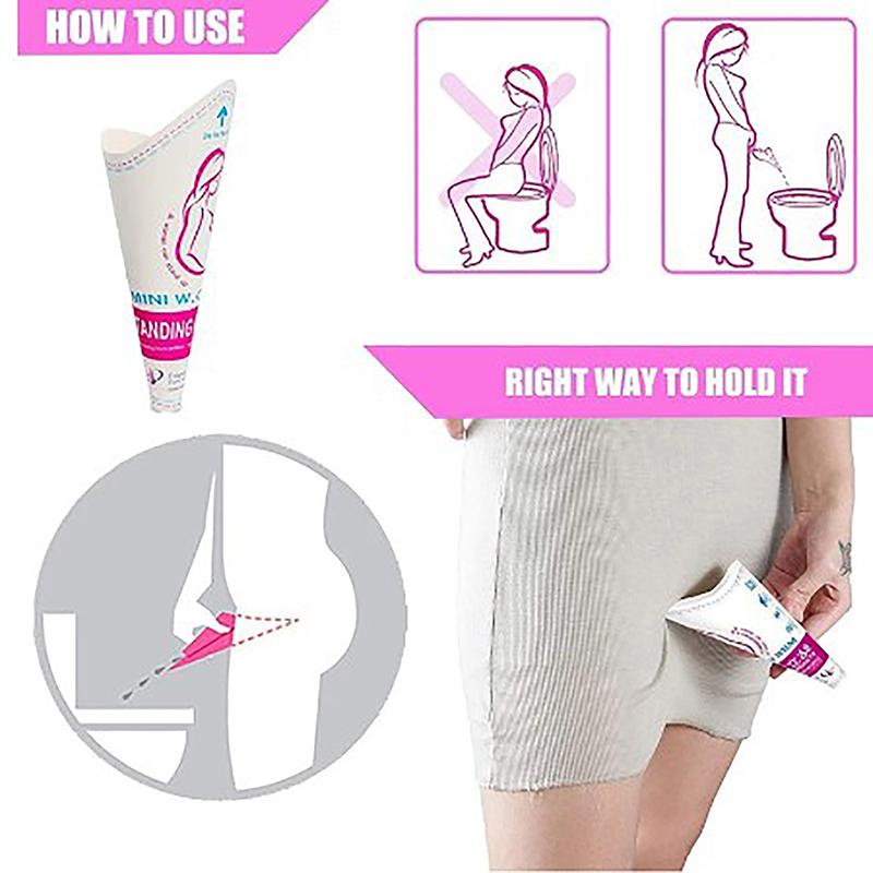 12Pc/Lot Disposable Paper Urinal Woman Urination Device Stand Up Pee For Camping Travel Portable Female Outdoor Toil