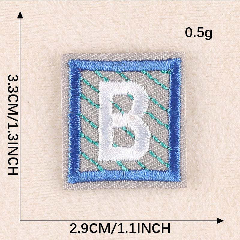 Duoku English Alphabet Cloth Sticker Computer Embroidery Label Small Patch Clothing Textile Accessories Embroidery Sticker