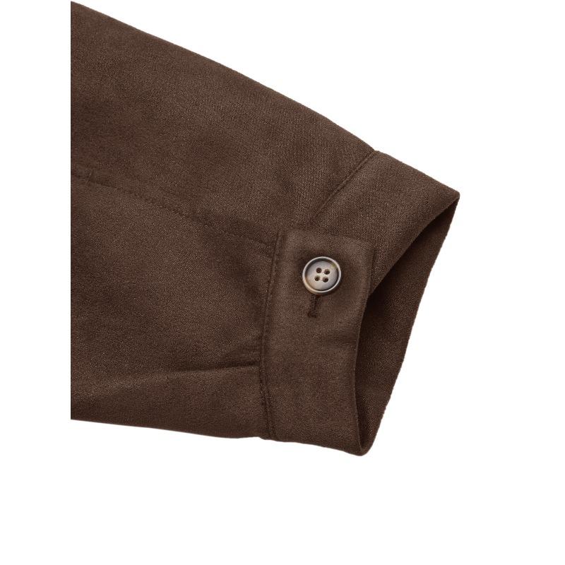 YYFS Damenmode, lässig, einfarbig, Herbst-Winter, langärmelig, POLO-Ausschnitt, Jacken und Mäntel