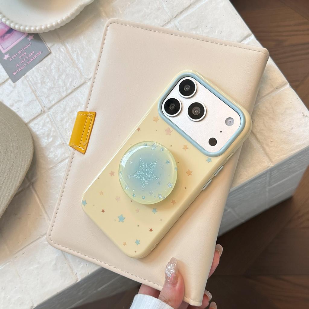 Ins Wind Smudged Star Bracket Is Suitable for Apple 17pro Mobile Phone Case Iphone16 Small Fresh 15 Soft 13 Glitter