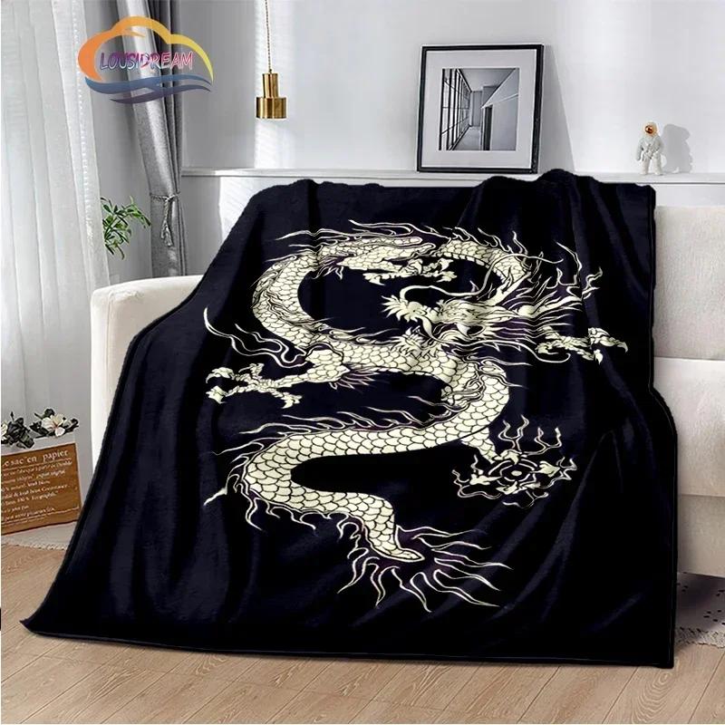 Dragon Blanket 3D Printing Animal Art Soft and Comfortable Sofa Bed Bedroom Decorative Bedspread Travel s