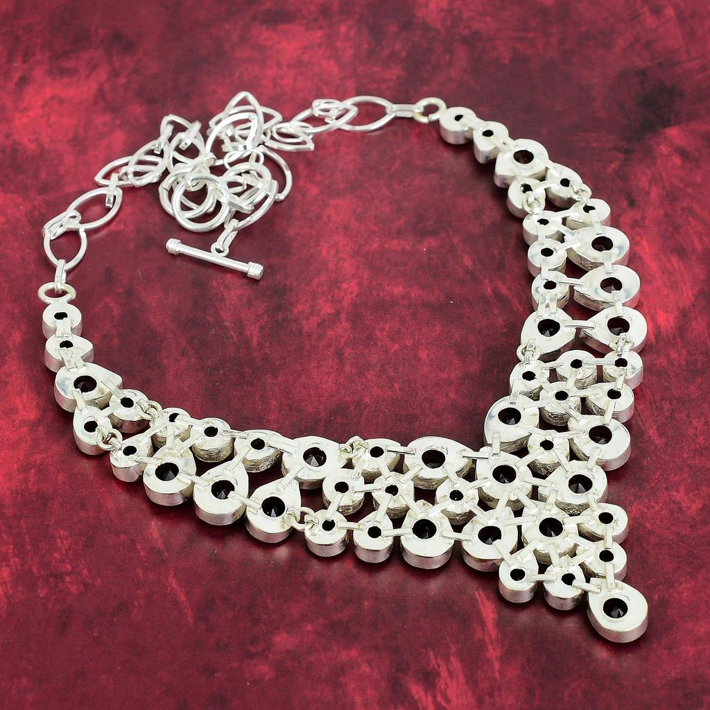 Red Garnet Necklace Gemstone Jewelry, 925 Solid Sterling Silver Necklace, Handmade Jewelry Birthstone Necklace, Gift For Him