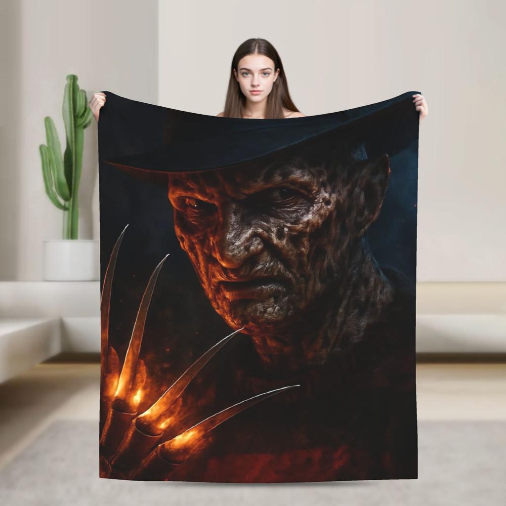freddy krueger  Halloween Blanket  Warm Soft Funny Plush Throw Blanket For Outdoor Travel Flannel Bedspread Bed Cover
