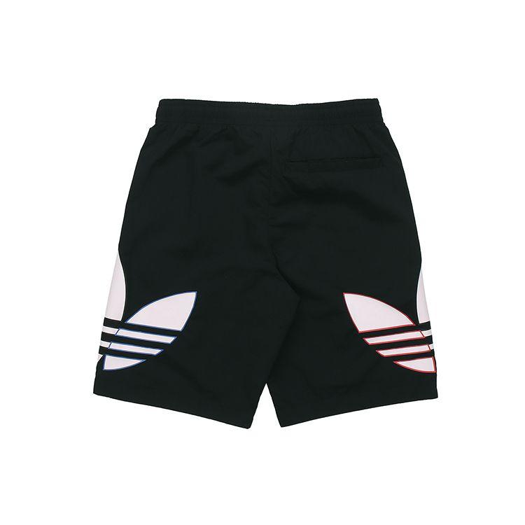 Adidas Originals Trefoil Tricolor Short Logo Print Quick-Dry Training Shorts Men Bottoms Black H09357