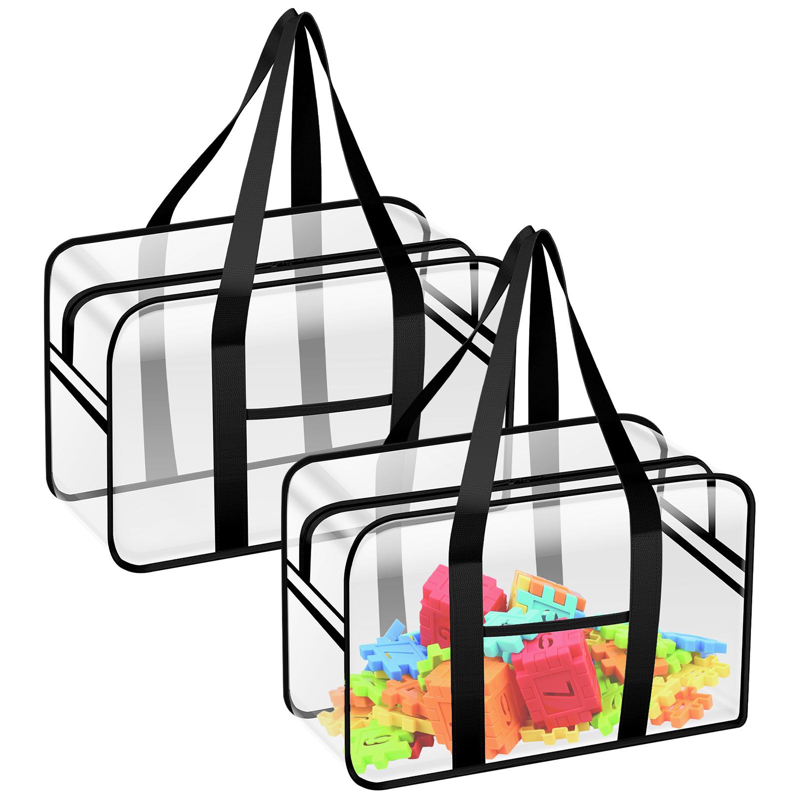 

2Pcs Transparent PVC Toy Storage Bag Portable Waterproof Zipper Children s Building Blocks Toys Puzzle Book Special Sorting Bag