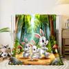 Cute Cartoon Bunnies In Enchanted Forest Print Blanket Soft and Cozy Perfect for the Living Room Bed Sofa or a Nap,gift