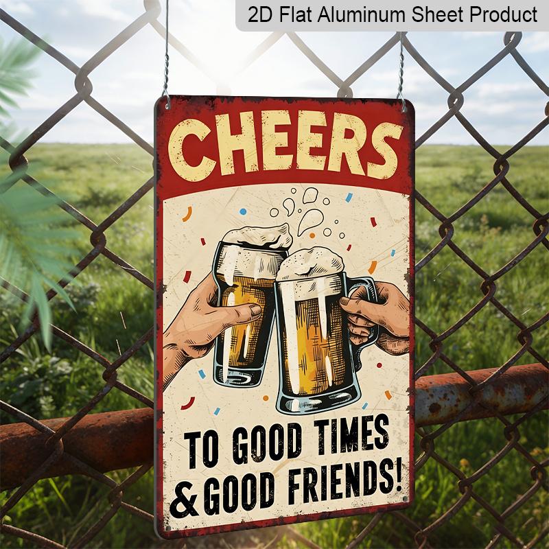 2D Flat, Decorative Signs & Plaques Classic Style Wall-mounted Aluminum Signage for Family Farm Bar Decor, No Electricity Required, 8x12 Inches