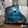 1pc Halloween Spider Print Blanket   Lightweight Flannel Throw Blanket For Sofa, Bed, Living Room, Office, Outdoor Travel, Camping