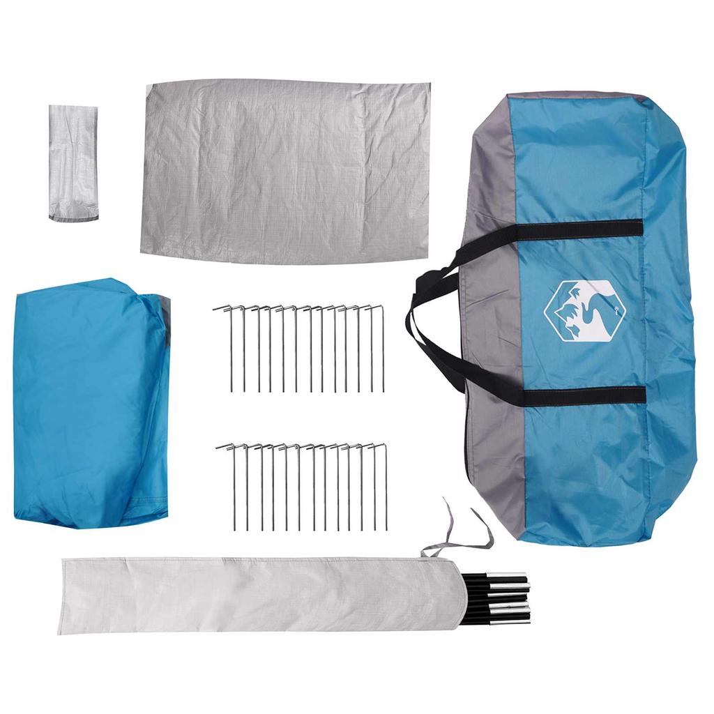 Family Tent with Rain Fly Waterproof Blue 10 Person Capacity