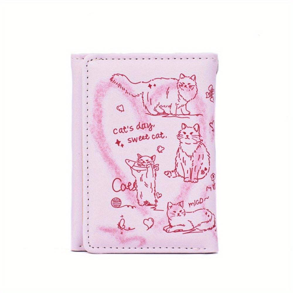 

Женские кошельки, женские кожаные кошельки, держатели карт, граффити, кошка, портативный кошелек для монет, большая вместительная сумка для денег