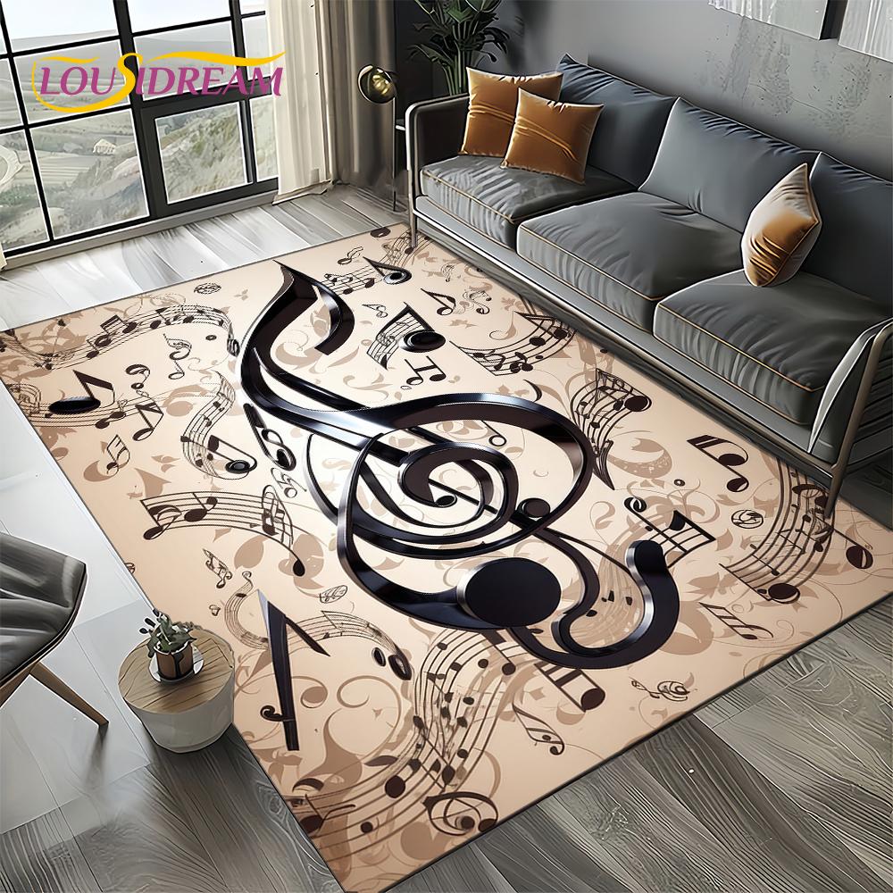 Note Music Colorful Musical Score Cartoon Dream Carpet Rug for Living Room Bedroom Home Sofa Decoration,Kid Non-slip Floor Mat