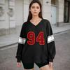 Women's Loose And Comfortable Letter V-neck Sportswear Long-sleeved Sweatshirt Daily Matching Clothes