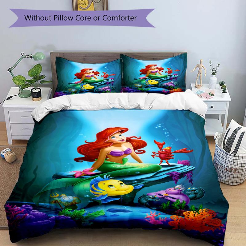 Underwater Mermaid Adventure Print 3Pcs Bedding Setduvet Cover With 2 Bedropillowcase Home Birthday Gift