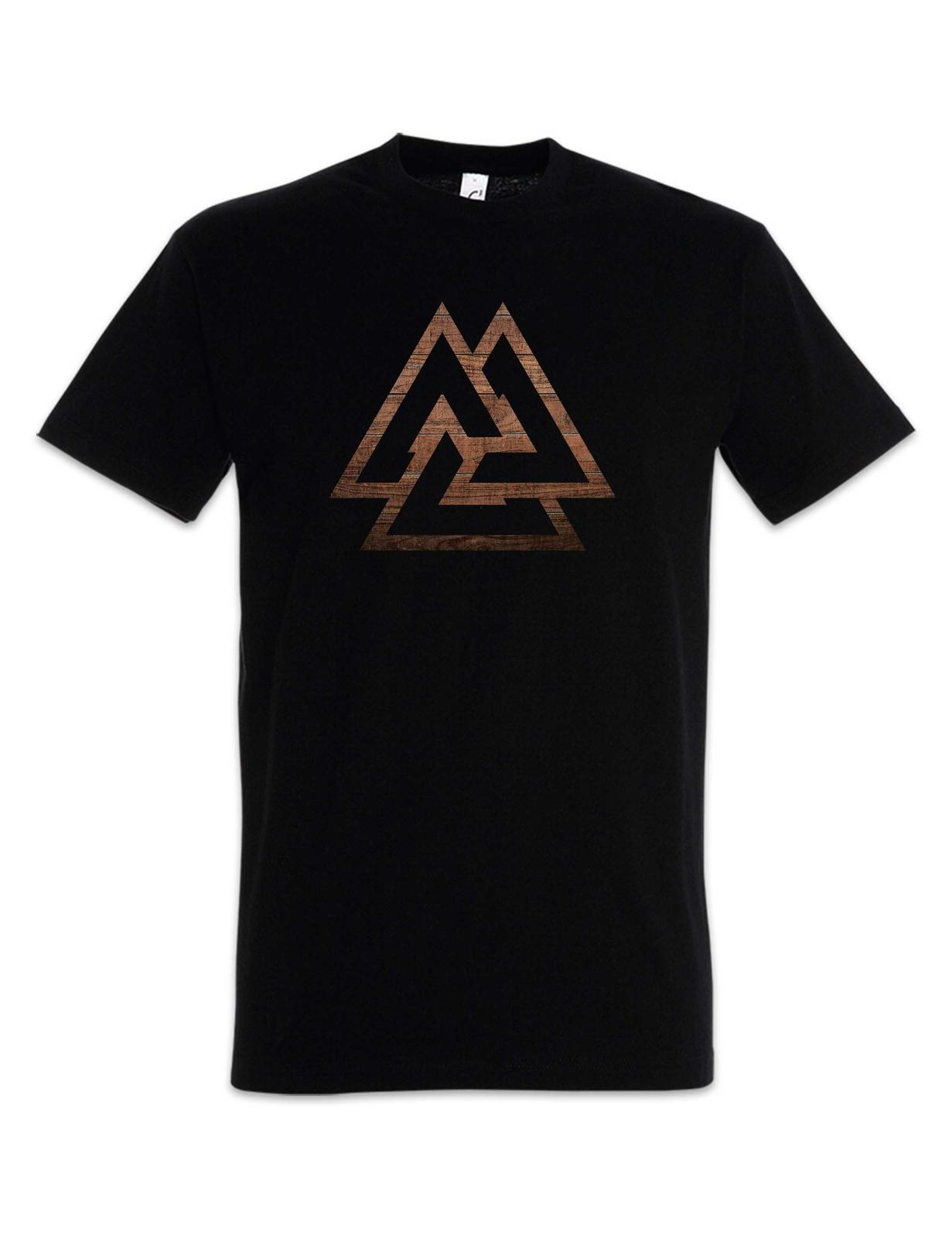 Wooden Valknut T-Shirt Mens Womens Tees Top Norse Valhall Valhalla Viking Vikings Odin Odhin Thor S