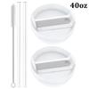 30oz/40oz Tumbler Lid Replacement Fit for Stanley Cup, 2 Pack Replacement Tumbler Lids , with 2 Straws and 1 Cleaning Brush