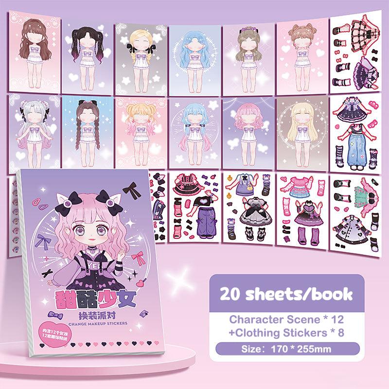 

Princess Dress Up Sticker Book Diy Girly Wardrobe Sticker Sheets For Girls Party Favor Gifts Handbooks Waterproof Stickers
