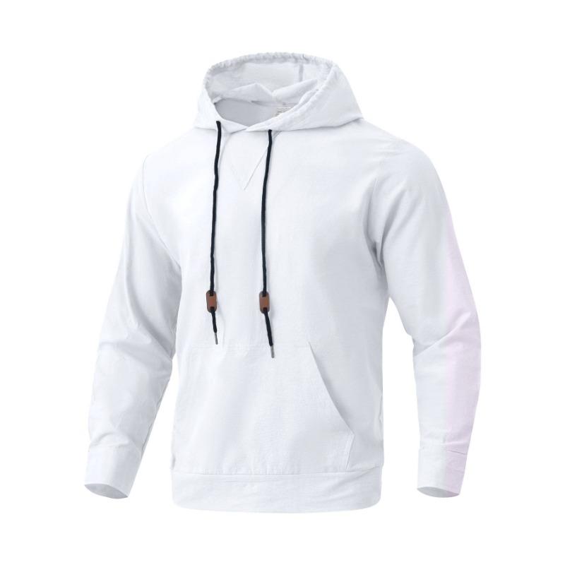 Men S Linen Cotton Blend Hooded Sweatshirt Loose Fit Casual Autumn Top