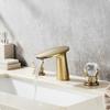 Bathroom Faucet with Waterfall Spout Polished Bathroom Faucet with Crystal Handles Waterfall Sink Tap Two-Handle Spa-Like