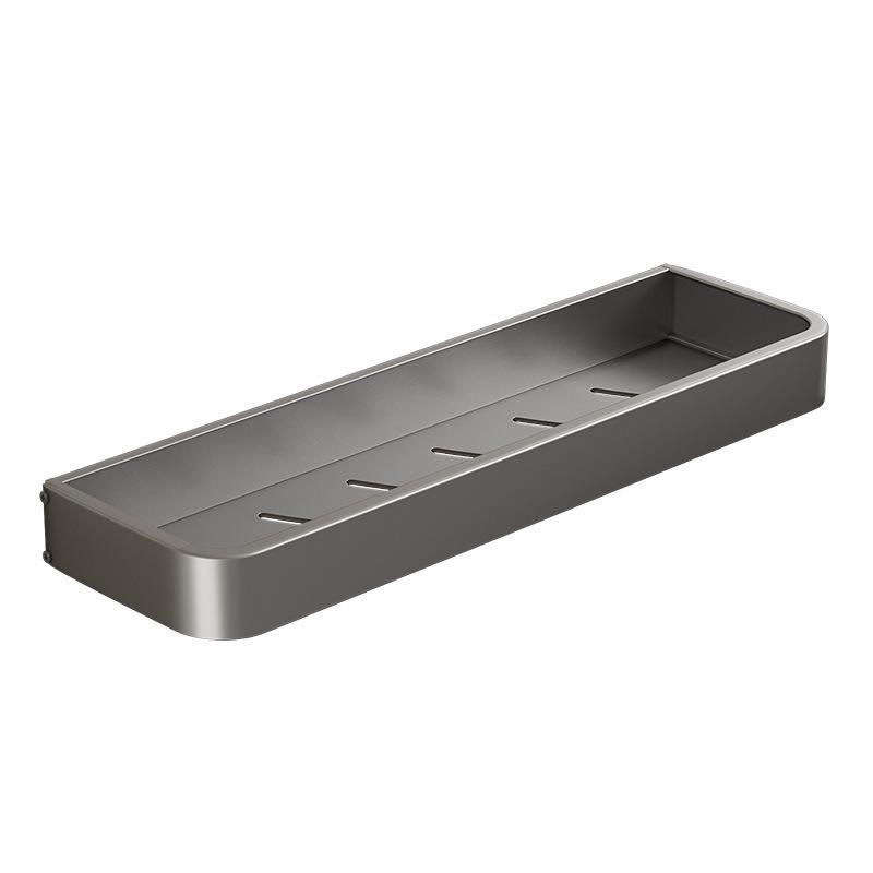 Gun Gray Wall-Mounted Bathroom Toilet Rack - Punch-Free Storage Shelf