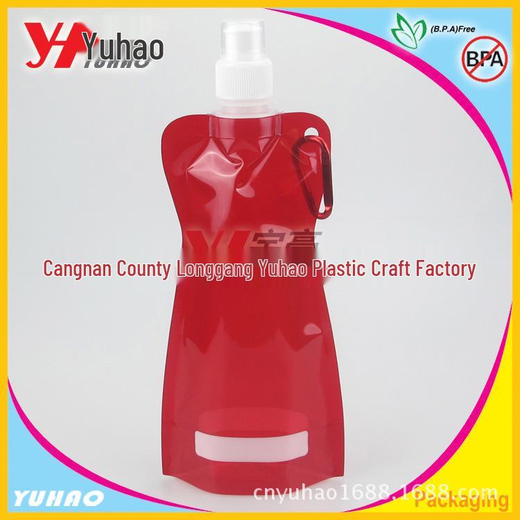 Portable 480ml Foldable Sports Water Bag with Customizable Silk Screen Logo