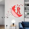 Girls Moon 3D Mirror Stickers Akrylová samolepicí tapeta Diy Moderní akrylová samolepka na zrcadlo Rám Obývací pokoj Domácí dekorace