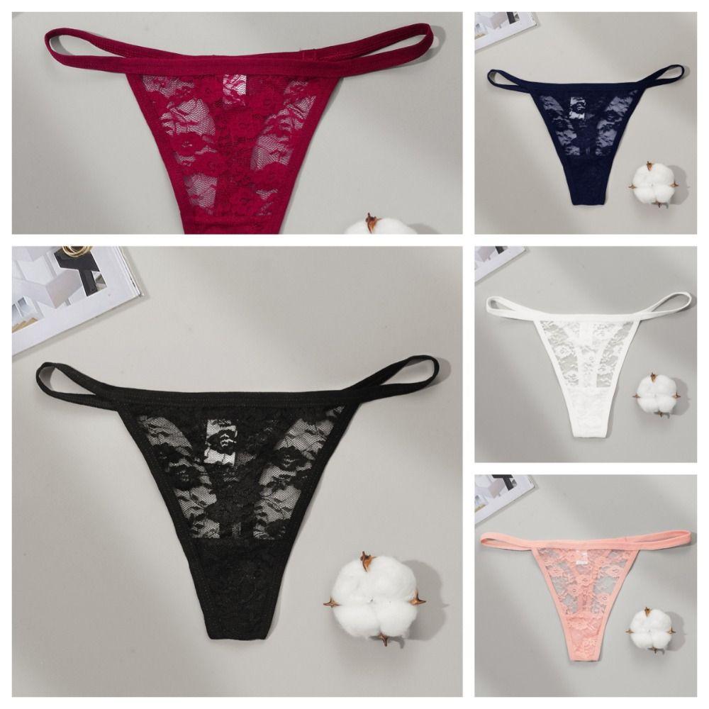 Mesh Sexy Lace Thong Solid Color Seamless Briefs Temptation Traceless Panties  Daily