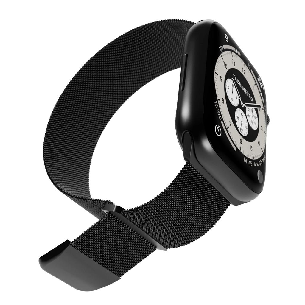 Pasek Ze Stali Nierdzewnej Puro Milanese Do Apple Watch 38 / 40 / 41 Mm - Czarny