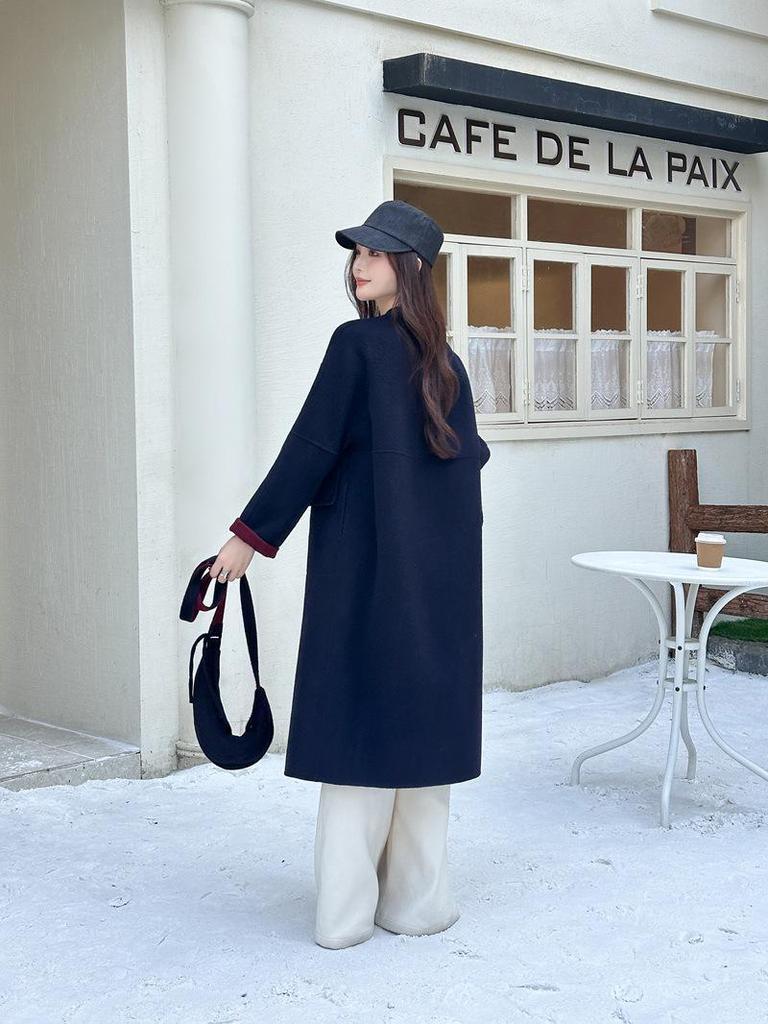 2025 Luxe Double-Sided Cashmere Wool Coat for Autumn/Winter
