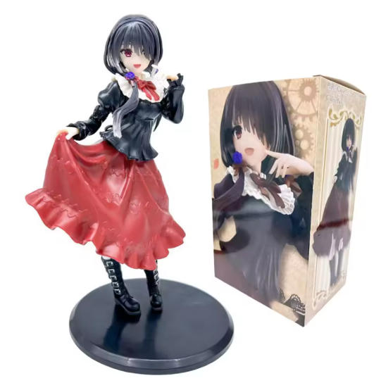 Anime Date A Live Tokisaki Kurumi Anime Figure Cute Girl Model Toy Pvc Red Dress Dress Up Standing Model Car Model Ornament Toy