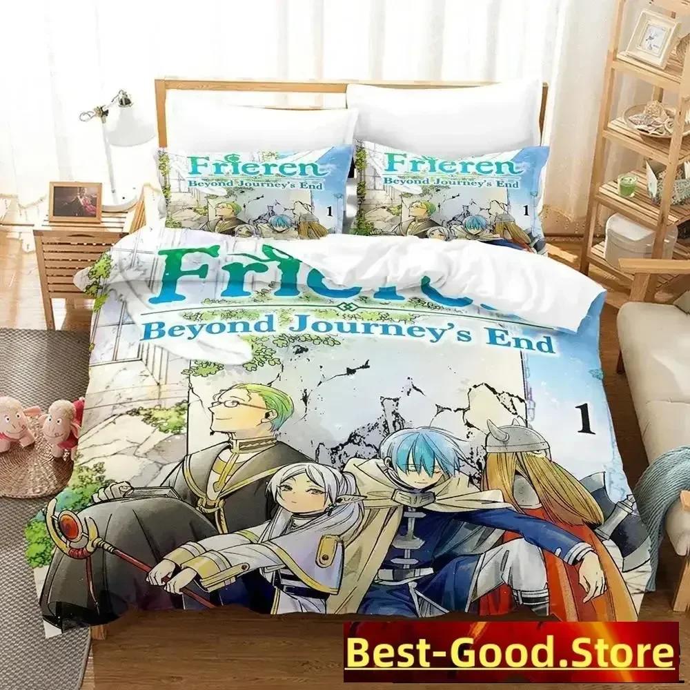 3D Print Anime New Frieren Printed Bed Set Duvet Cover Pillowcase Bedding Set Bed Linen Sheet Quilt Cover Full Queen King Size