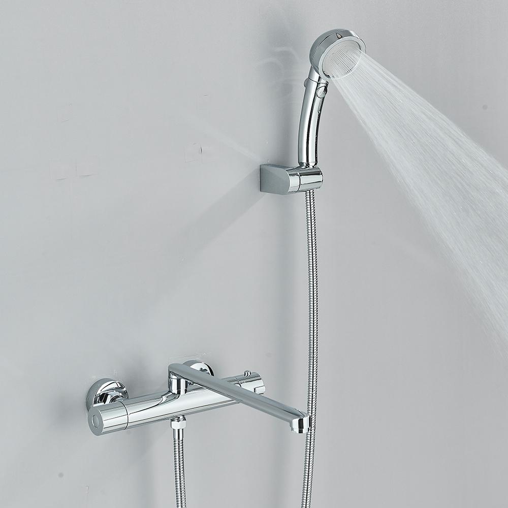 Robinet termostatic pentru cadă, negru, pentru baie, robinet termostatic pentru duș, mixer 20CM/30CM, cioc rotativ din alamă, mixere