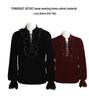 Medieval Gothic Velvet Gown with Vintage Long Sleeves for Cosplay and Stage Performance